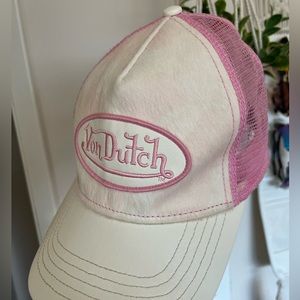 Pink and white cow print Von Dutch hat - Only worn once!!